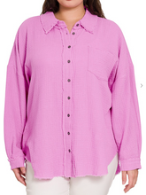 Load image into Gallery viewer, Mauve Gauze Front Button Shirt