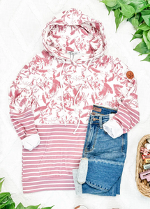 Pre-Order Hailey Pullover Hoodie - Berry Pattern Mix