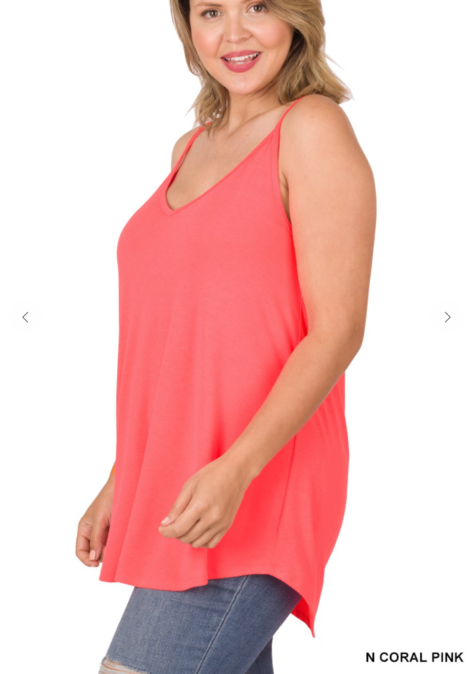 Plus Size Coral Pink Reversible Tank Top