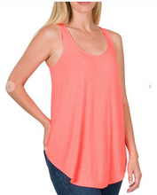 Load image into Gallery viewer, Neon Peach Scoop Neck Tank Top