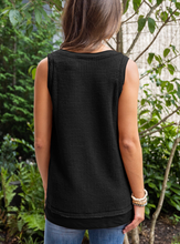 Load image into Gallery viewer, Scoop Neck Waffle Knit Flowy Tanks