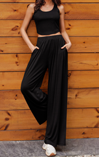 Load image into Gallery viewer, Pre-Order Textured Sleeveless Crop Top and Wide Leg Pants Outfit