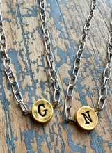 Load image into Gallery viewer, Pre-Order Circle Initial Pendant Necklace Gold