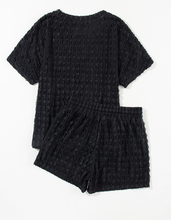 Load image into Gallery viewer, Pre-Order Frill Textured Short Sleeve Top and Drawstring Shorts Set