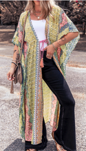 Load image into Gallery viewer, Pre-Order Pink Boho Print Tassel Tie Duster Cover Up