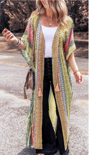 Load image into Gallery viewer, Pre-Order Pink Boho Print Tassel Tie Duster Cover Up