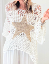 Load image into Gallery viewer, Star Graphic Crochet Knitted Summer Sweater