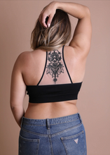 Load image into Gallery viewer, Black Tattoo Bralette