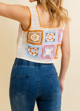 Load image into Gallery viewer, Pre-Order Floral Mosaic Embroidered Crochet Top