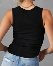 Load image into Gallery viewer, Pre-Order Plain Ruched Side Slim Tank Tops