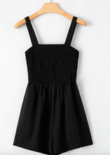 Load image into Gallery viewer, Pre-Order Black Casual Pocketed Smocked Sleeveless Romper