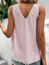 Load image into Gallery viewer, Pre-Order Lace Crochet Splicing V Neck Loose Fit Tank Tops