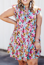 Load image into Gallery viewer, Pre-Order Floral Ruffled Cap Sleeve Plus Size Mini Dress