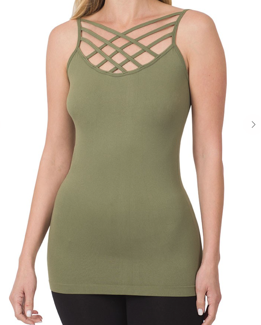 Seamless Tripple Criss Cross Layering Tank Tops