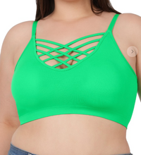 Load image into Gallery viewer, Bright Green Criss-Cross Bralette