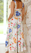 Load image into Gallery viewer, White Square Neck Tank and Wide Leg Pants Floral Set