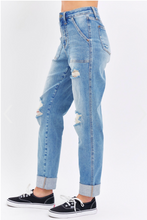 Load image into Gallery viewer, Judy Blue Patch Pocket Disterssed Boyfriend Jeans