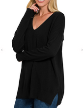 Load image into Gallery viewer, Pre-Order Black Front Seam Sweater