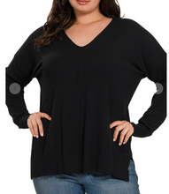 Load image into Gallery viewer, Pre-Order Black Front Seam Sweater