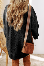 Load image into Gallery viewer, Pre-Order Cable Knit Drop Shoulder Loose Fit Sweater Dress