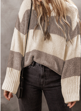 Load image into Gallery viewer, Pre-Order Taupe Colorblock Loose Pullover Sweater