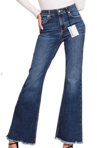 Boot Cut Jeans w/Distressed Hem