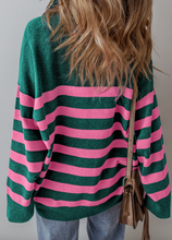 Load image into Gallery viewer, Green Collared Quarter Zipper Oversized Sweater