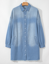 Load image into Gallery viewer, Pre-Order Blue Risen Medium Washed Denim Shirt Dress