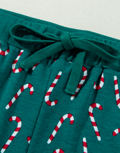 Load image into Gallery viewer, Green Christmas Candy Cane Printed Top and Pants Lounge Set