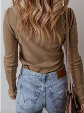 Load image into Gallery viewer, Pre-Order Chestnut Anglaise Broider Ribbed Long Sleeve Top