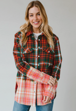 Load image into Gallery viewer, Plaid Bleach Dipped Flannel