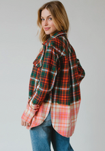 Load image into Gallery viewer, Plaid Bleach Dipped Flannel