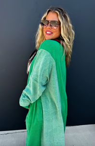 Green Desi Sweatshirt Cardigan