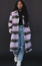 Load image into Gallery viewer, Lilac Plaid Button Coat