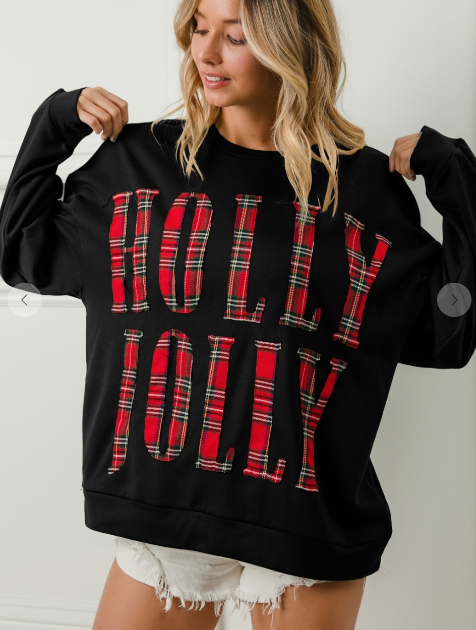 Black Plaid Holly Jolly Sweatshirt