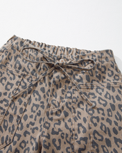 Load image into Gallery viewer, Pre-Order Khaki Leopard Printed Drawstring Waist Pocketed Wide Leg Jeans