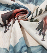 Load image into Gallery viewer, Beige Western Fashion Mustang River Printed Mesh T Shirt