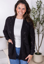 Load image into Gallery viewer, Pre-Order Open Knit Cardigan - Black