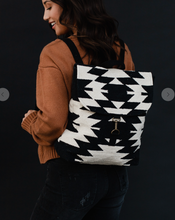 Load image into Gallery viewer, Black &amp; White Aztec Backpack