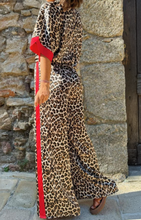 Load image into Gallery viewer, Pre-Order Multicolour Leopard Print Contrast Detail Short Sleeve Shirt and Loose Pants Set