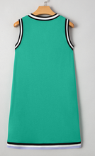 Load image into Gallery viewer, Pre-Order Mint Green Color Contrast Trim V Neck Shift Sleeveless Mini Dress