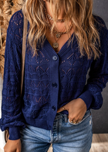 Load image into Gallery viewer, Pre-Order Lightweight Buttoned Front Crochet Cardigan