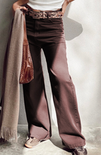 Load image into Gallery viewer, Pre-Order Coffee Loose Straight High Waist Solid Color Jeans