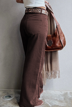Load image into Gallery viewer, Pre-Order Coffee Loose Straight High Waist Solid Color Jeans
