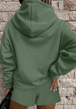Load image into Gallery viewer, Pre-Order Button Drawstring Hooded Pullover and Casual Short Sets