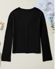 Load image into Gallery viewer, Pre-Order Lightweight Ribbed Knit Button Front V Neck Cardigans