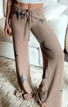 Load image into Gallery viewer, Pre-Order Khaki Retro Star Print Loose Long Sleeve Drawstring Wide Leg 2pcs Lounge Set
