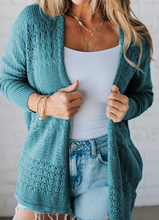 Load image into Gallery viewer, Pre-Order Mix Pattern Hollowed Knit Open Front Cardigan