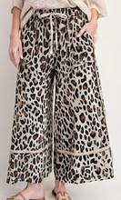 Load image into Gallery viewer, Pre-Order Khaki Leopard Wide Leg Cropped Pants