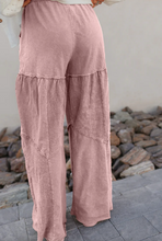 Load image into Gallery viewer, Pre-Order Mineral Wash Tiered Wide Leg Patchwork Drawstring Pants